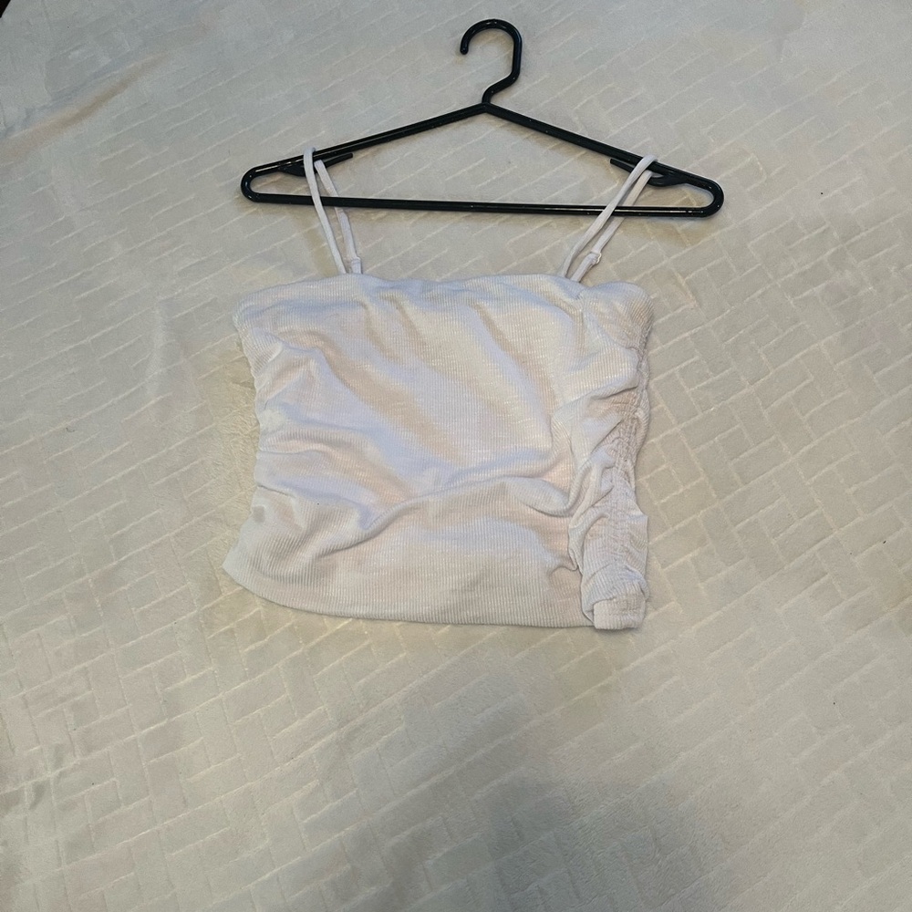 White Ruched Women's Top